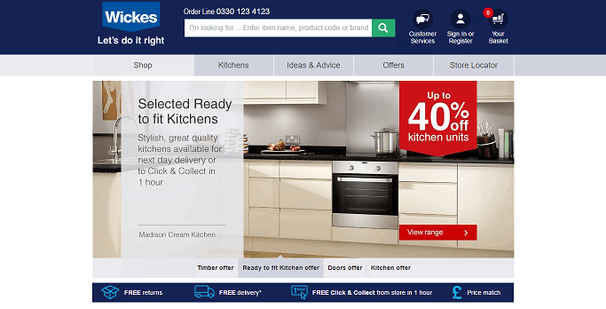 Wickes Homepage Screenshot